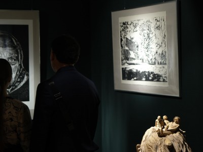 Vernissage of the exhibition ”Folk themes in the works od students of the T. Brzozowski State School of Fine Arts in Krosno” 1.04.2022-wernisaz-12.JPG