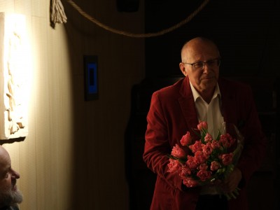 Vernissage of the exhibition ”Folk themes in the works od students of the T. Brzozowski State School of Fine Arts in Krosno” 1.04.2022-wernisaz-22.JPG